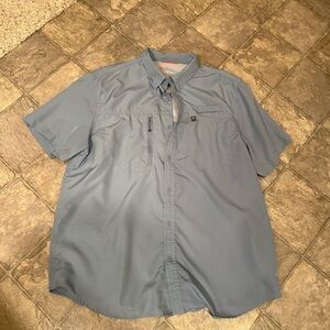 The American Outdoorsman Short Sleeve Vented Fishing Button Down Shirt Men’s XL